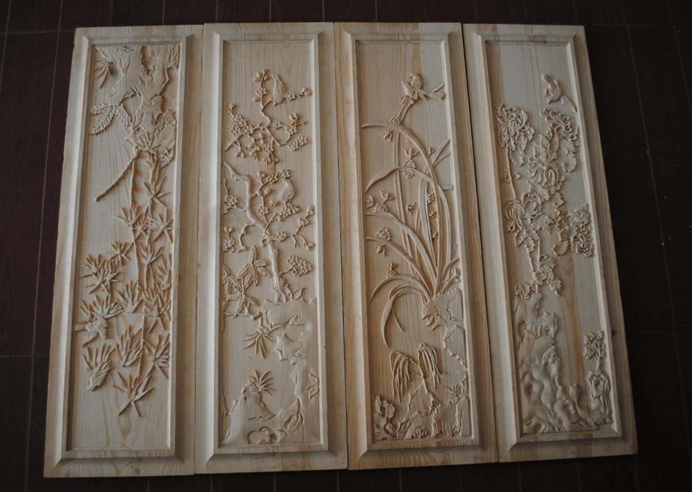 Decorative patterns on wooden doors