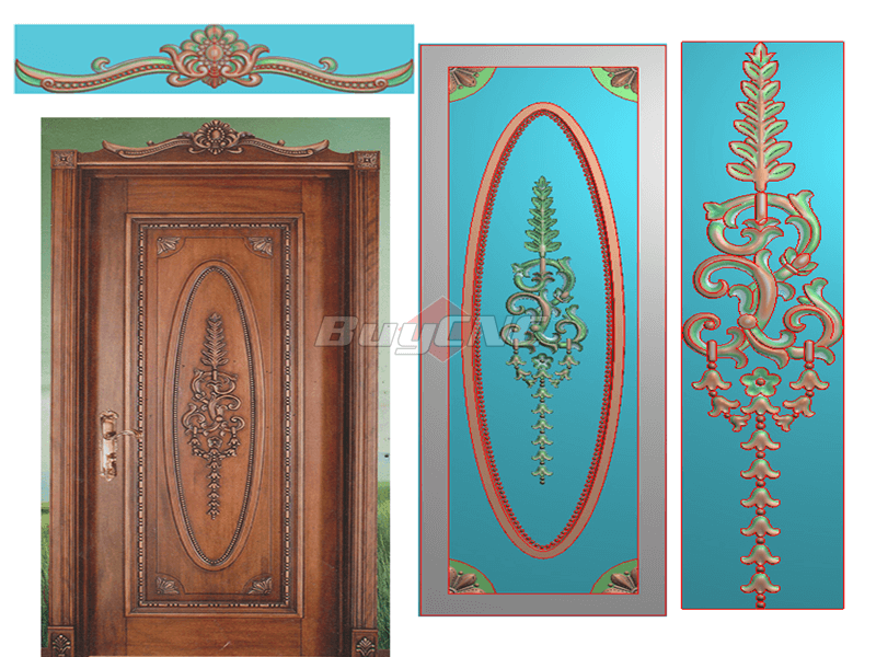 2 Free stl files for cnc router for making wooden door